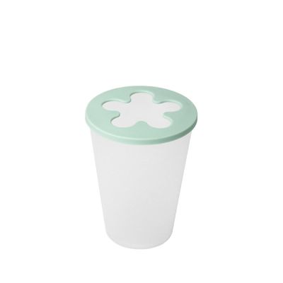 Portaspazzolino Trasp. con Coperchio Verde Salvia