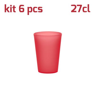 Bicchiere Classic 27cl Kit 6pcs Rosso Trasparente
