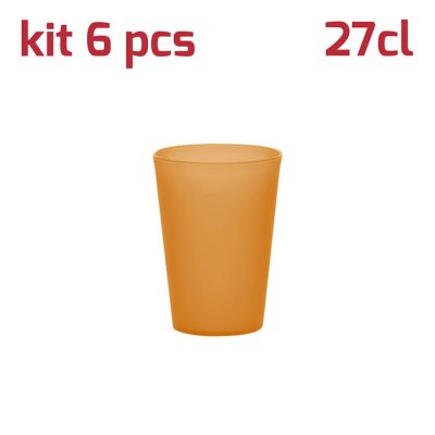 Bicchiere Classic 27cl Kit 6pcs Arancio Trasp.