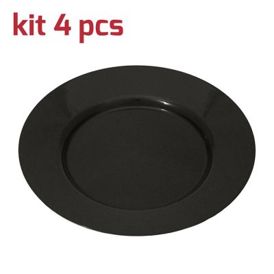 Piatto Classic D24cm Kit 4pcs Nero Caldo