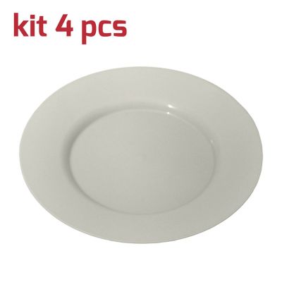 Piatto Classic D24cm Kit 4pcs Bianco Panna
