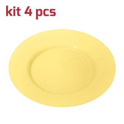 Piatto Classic D24cm Kit 4pcs Giallo Pastello