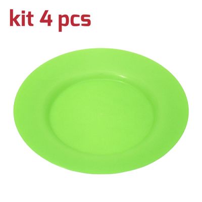 Piatto Classic D24cm Kit 4pcs Verde Trasparente