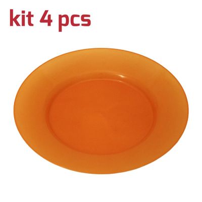 Piatto Classic D24cm Kit 4pcs Arancio Trasparente