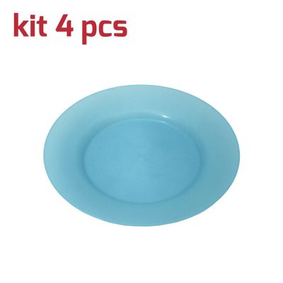Piatto Classic D19cm Kit 4pcs Azzurro Trasparente