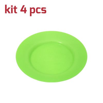 Piatto Classic D19cm Kit 4pcs Verde Trasparente