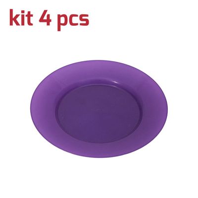 Piatto Classic D19cm Kit 4pcs Viola Trasparente
