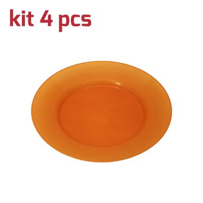 Piatto Classic D19cm Kit 4pcs Arancio Trasparente