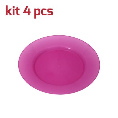 Piatto Classic D19cm Kit 4pcs Fucsia Trasparente