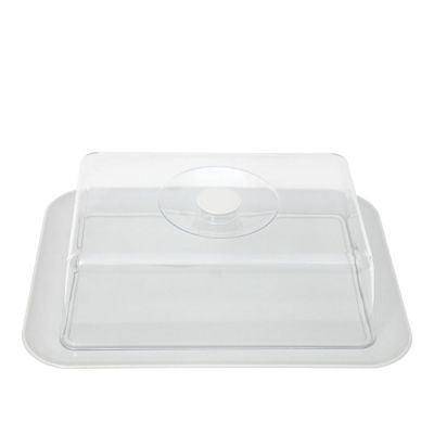 Vassoio Rettangolare con campana Bianco Panna