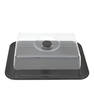 Vassoio Rettangolare con campana Nero Caldo