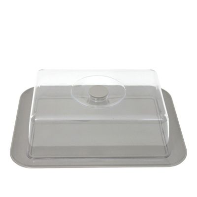 Vassoio Rettangolare con campana Grigio Caldo