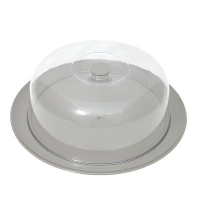 Vassoio Tondo D32cm con campana Grigio