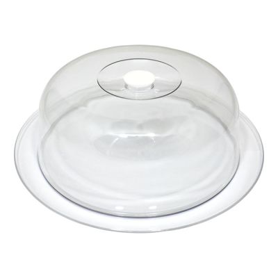Vassoio Tondo D32cm con campana Trasparente
