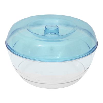 Biscottiera D24cm Base Trasp. Cop. Azzurro Trasp.