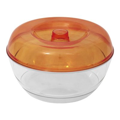 Biscottiera D24cm Base Trasp. Cop. Arancio Trasp.