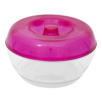 Biscottiera D24cm Base Trasp. Cop. Fucsia Trasp.