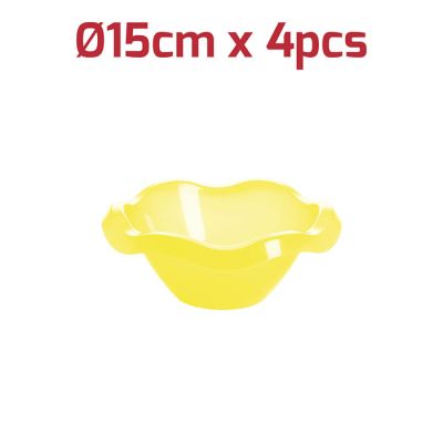 Kit 4pcs Coppetta Flower D14,5cm Giallo Trasp.