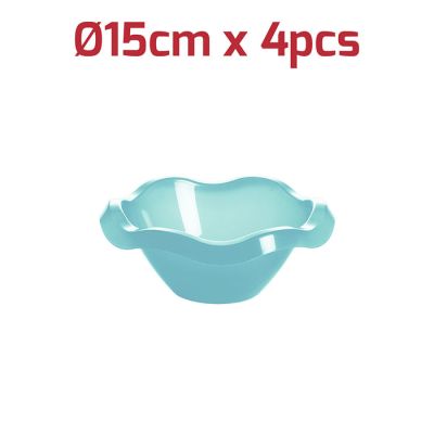 Kit 4pcs Coppetta Flower D14,5cm Azzurro Trasp.