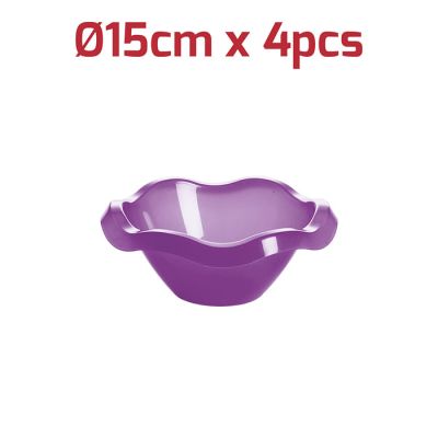 Kit 4pcs Coppetta Flower D14,5cm Viola Trasparente