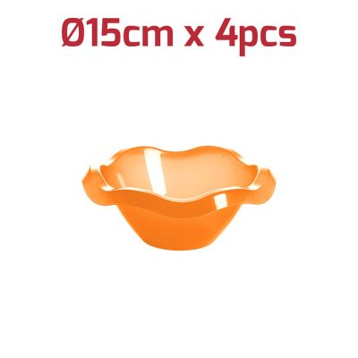 Kit 4pcs Coppetta Flower D14,5cm Arancio Trasp.