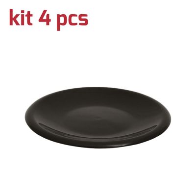 Piatto Elegance D19cm Kit 4pcs Nero Caldo