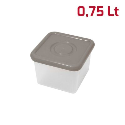 Barattolo Easy Quadrato 12X12X9Cm Grigio Caldo