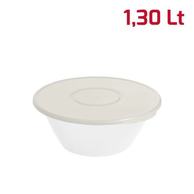 Contenitore Tondo Ovo D21xh8,5cm Bianco Panna