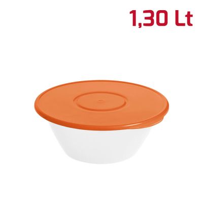 Contenitore Tondo Ovo D21xh8,5cm Arancio