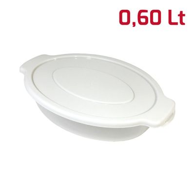 Contenitore Ovale Small Kit 3pcs Cop. Bianco Panna