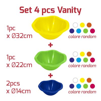 Set 4 Ins. Vanity D32/22/14cm Colori Mix Random