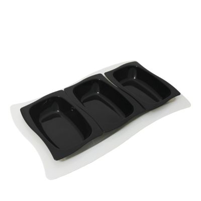 Set Infinity Vassoio Bianco con Vaschette Nere