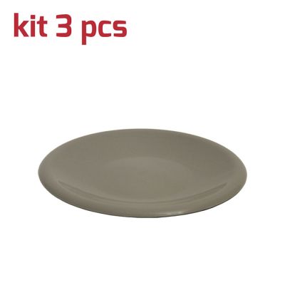Piatto Dessert Elegance D19CM 3pcs Grigio Caldo