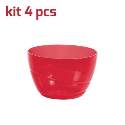 Coppetta Allegra D9,5cm Kit 4pcs Rosso Trasparente