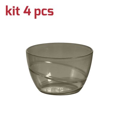 Coppetta Allegra D9,5cm Kit 4pcs Nero Trasparente