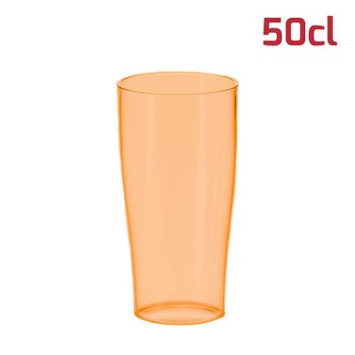 Bicchiere Biconico Soft Medium 50cl Arancio Trasp.