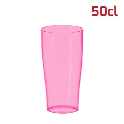 Bicchiere Biconico Soft Medium 50cl Fucsia Trasp.