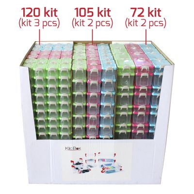 Display 297pz Klic Box Colorati Maniglie Argento