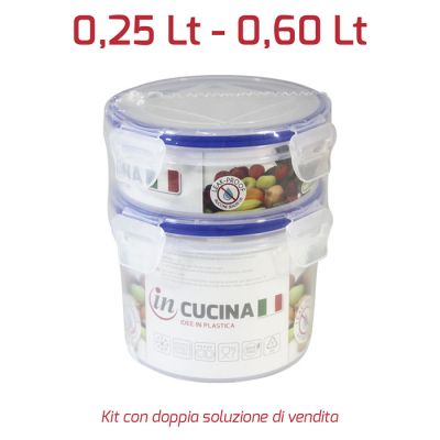 Kit 2 Pezzi Hermetic Rotondo Blu