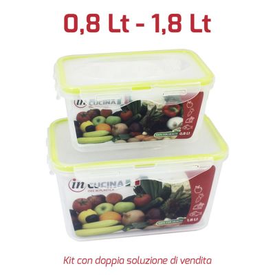 Kit 2 Pezzi Hermetic Rettangolare Alto Verde