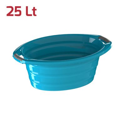 Bacinella Ovale con Manici 25Lt Azzurro