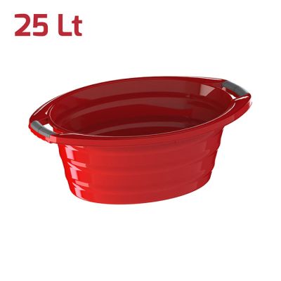Bacinella Ovale con Manici 25Lt Rosso