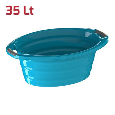 Bacinella Ovale con Manici 35Lt Azzurro