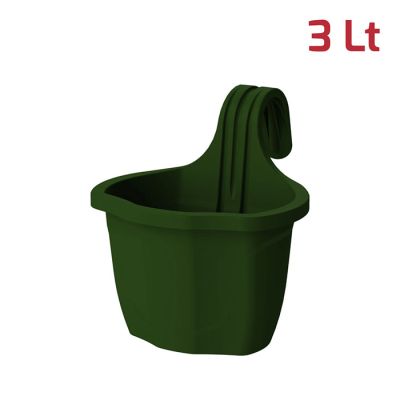 Vaso per Ringhiera Flora con Gancio 3L Verde