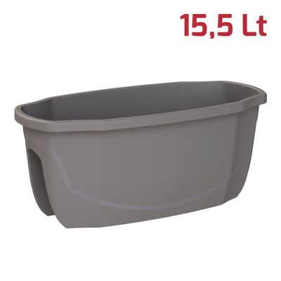 Vaso Ringhiera Rett. Flora 58x29x24cm Grigio