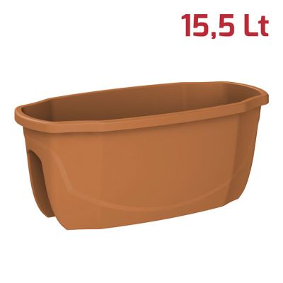 Vaso Ringhiera Rett. Flora 58x29x24cm Terracotta