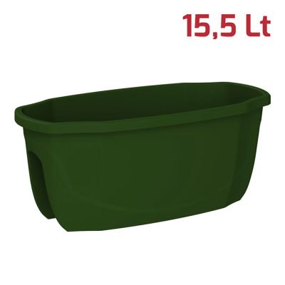 Vaso Ringhiera Rett. Flora 58x29x24cm Verde