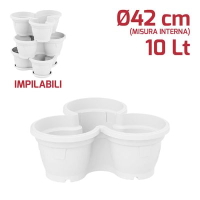 Vaso Trio D30cm Bianco