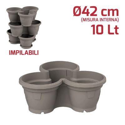 Vaso Trio D30cm Grigio