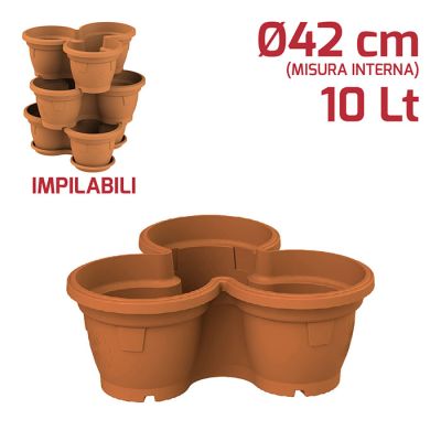 Vaso Trio D30cm Terracotta